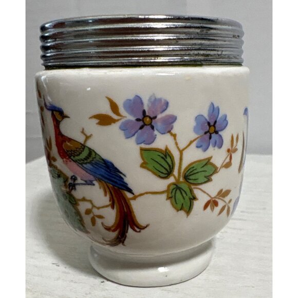 Royal Worcester Egg Coddler Melrose Pattern England Peacock Pheasant No Lid - Picture 2 of 9